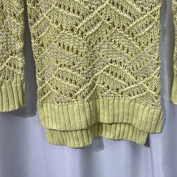 Universal Thread Yellow & Cream Open Knit Tunic Sweater - size XS - Picture 9 of 11